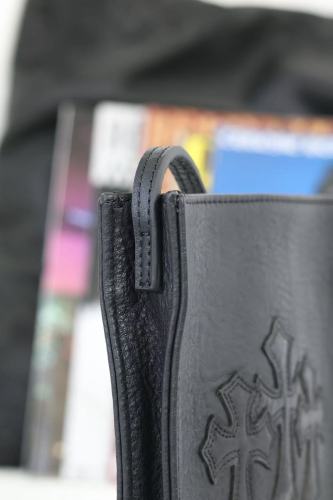 Leather cross tote bag