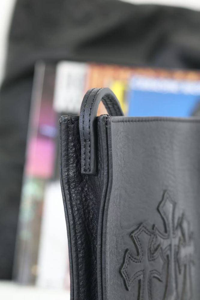 Leather cross tote bag