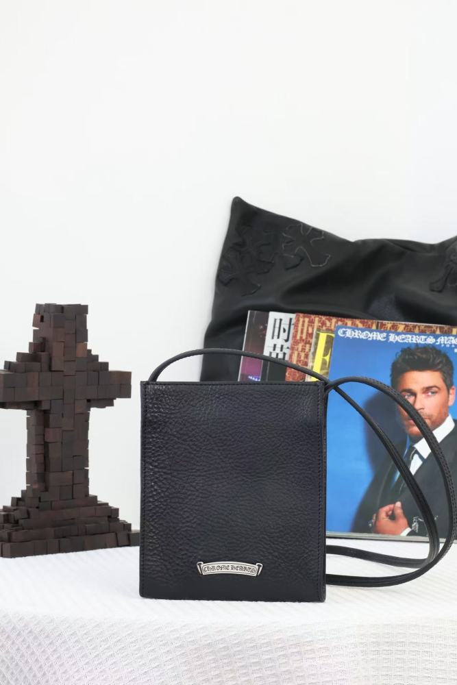 Leather cross tote bag