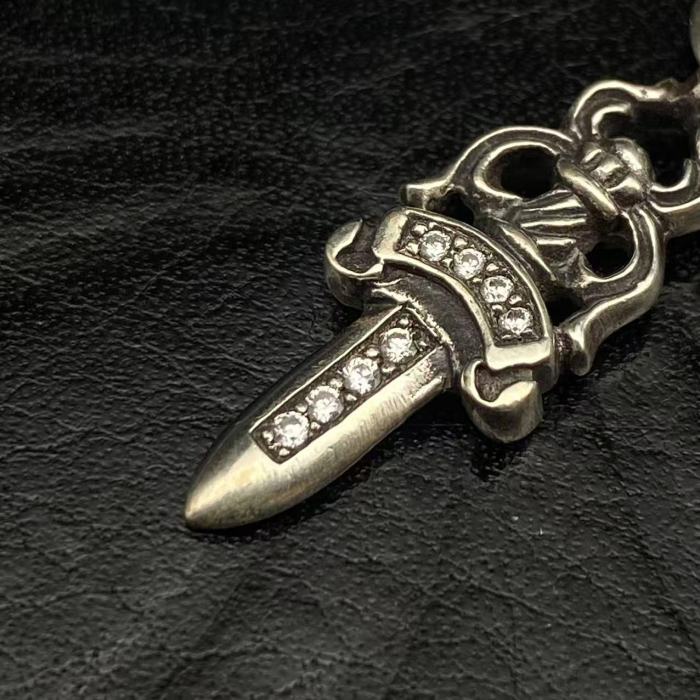 Small diamond ring sword pendant