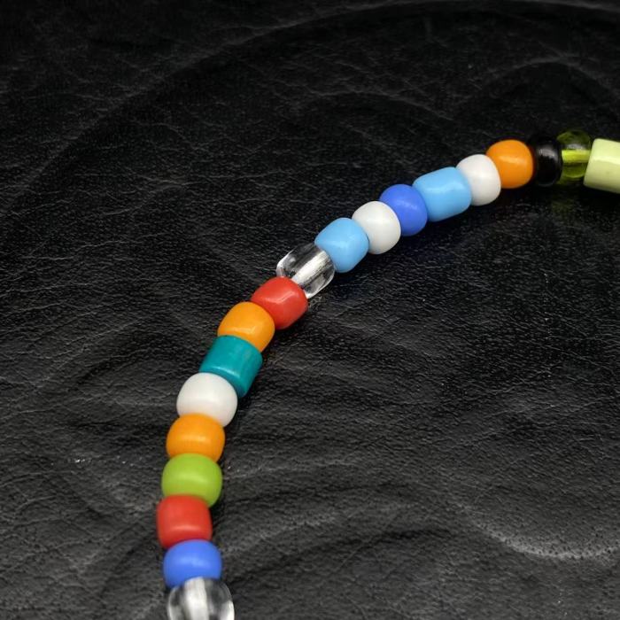 Colorful silver bead bracelet