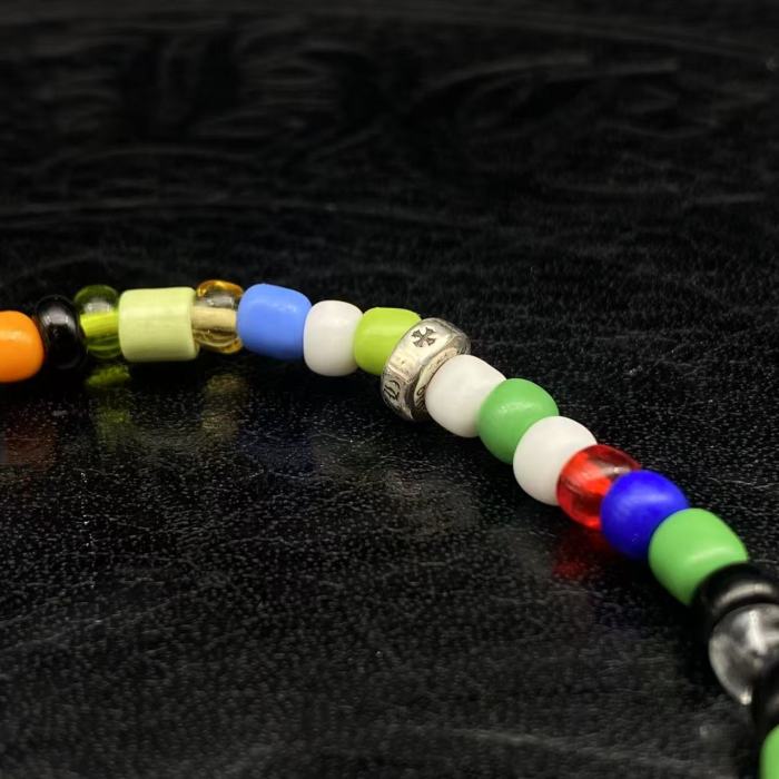 Colorful silver bead bracelet