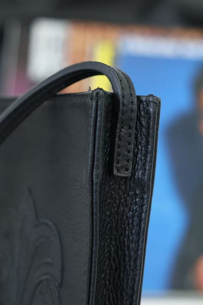 Leather Iris Flower Handbag