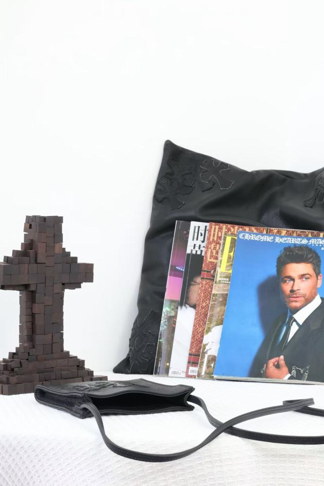 Leather cross tote bag