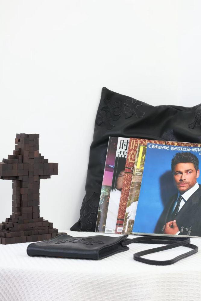 Leather cross tote bag