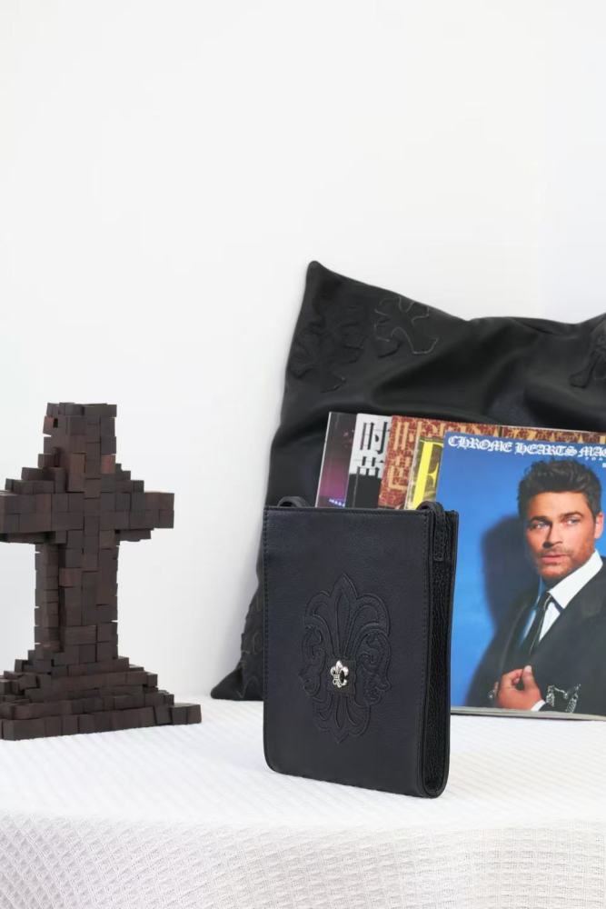 Leather Iris Flower Handbag