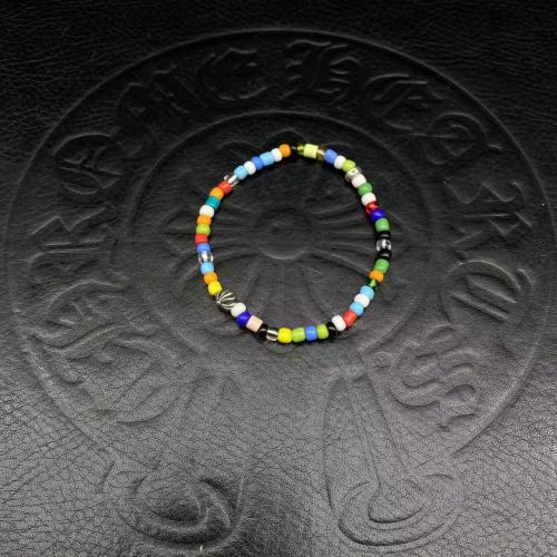 Colorful silver bead bracelet