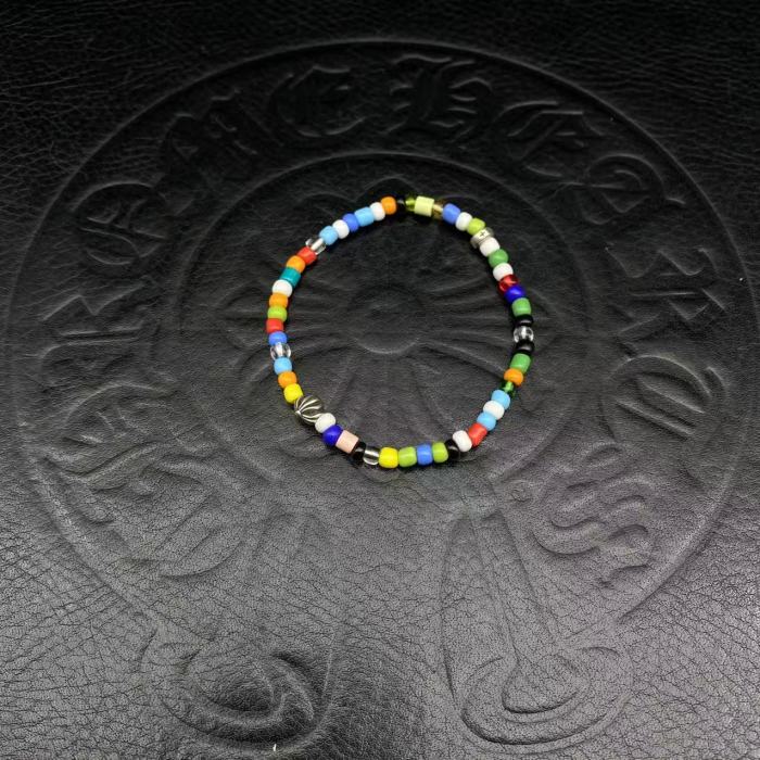 Colorful silver bead bracelet