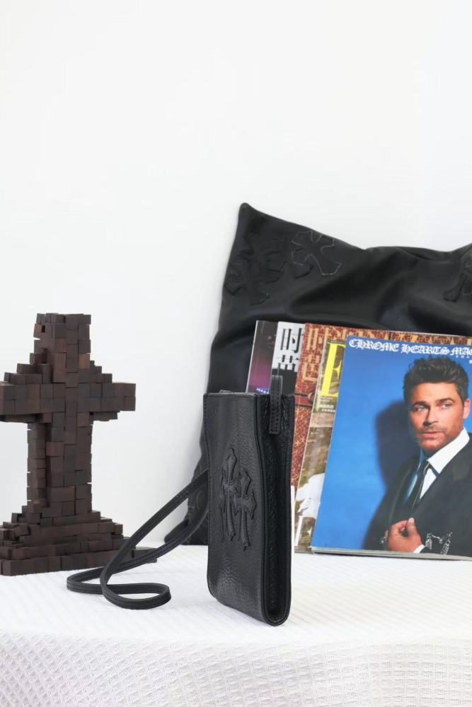 Leather cross tote bag