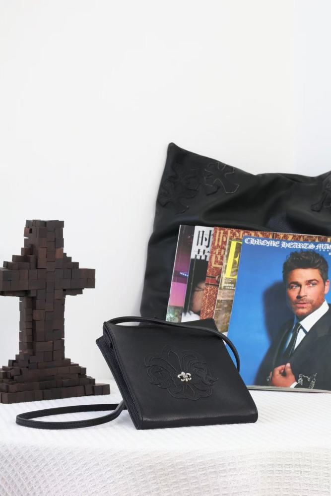 Leather Iris Flower Handbag