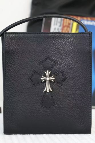 Leather silver buckle cross tote bag
