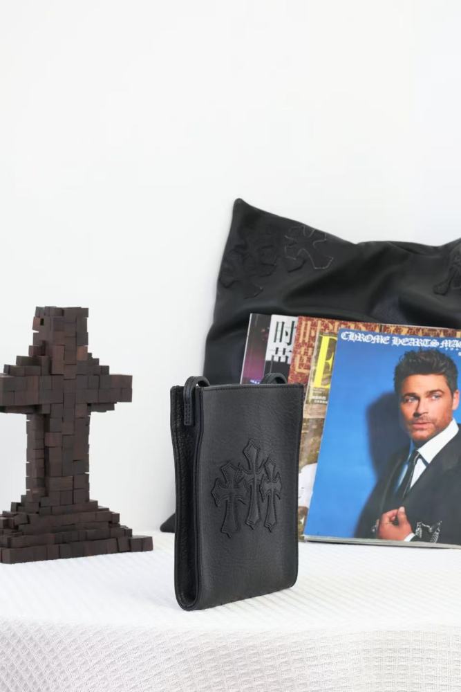 Leather cross tote bag