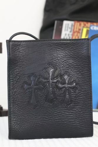 Leather cross tote bag