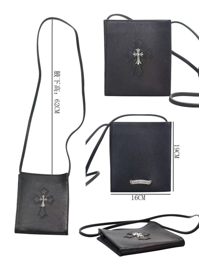 Leather silver buckle cross tote bag
