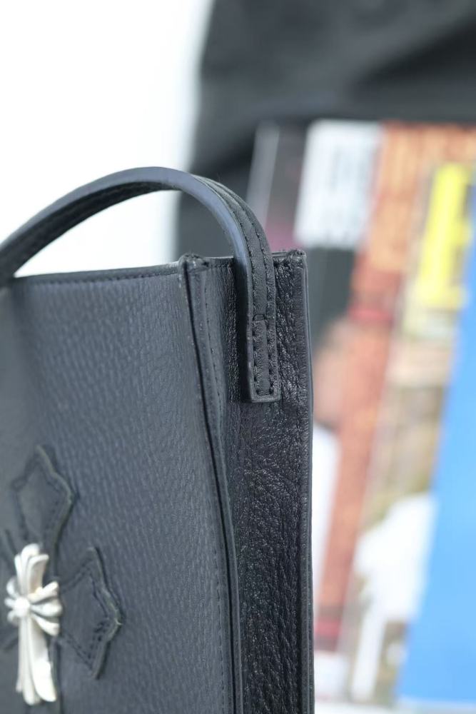 Leather silver buckle cross tote bag