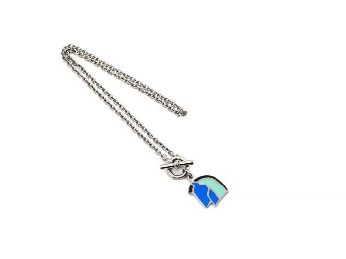 Enamel horse head necklace