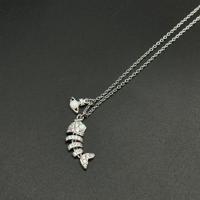 Fish bone bracelet necklace