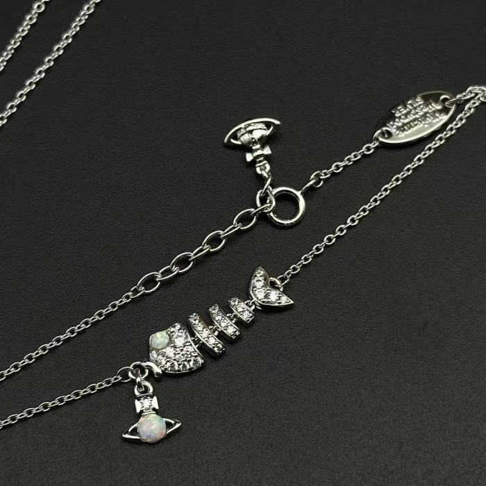 Fish bone bracelet necklace