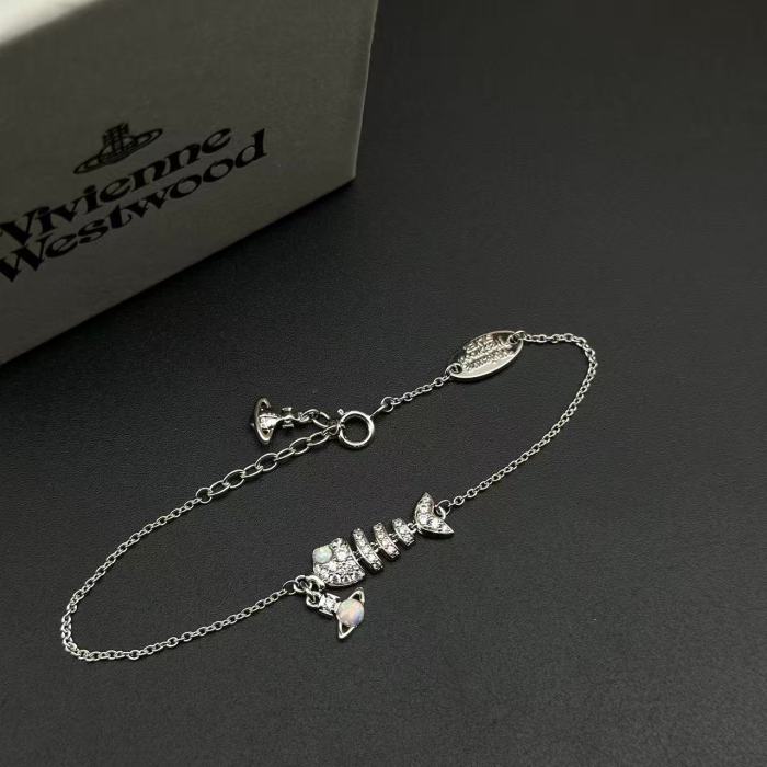 Fish bone bracelet necklace