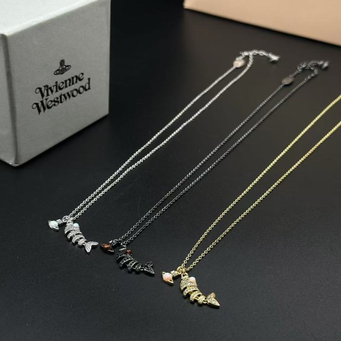 Fish bone bracelet necklace