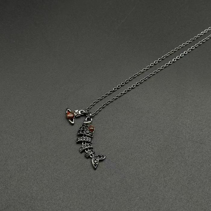 Fish bone bracelet necklace