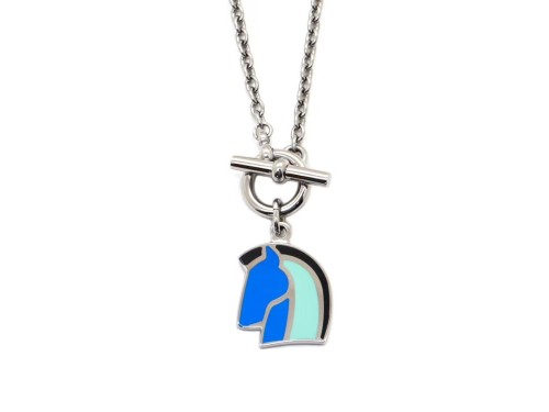 Enamel horse head necklace