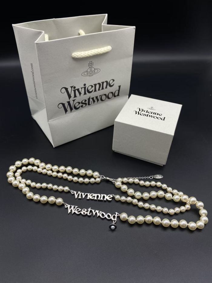Double layered letter necklace