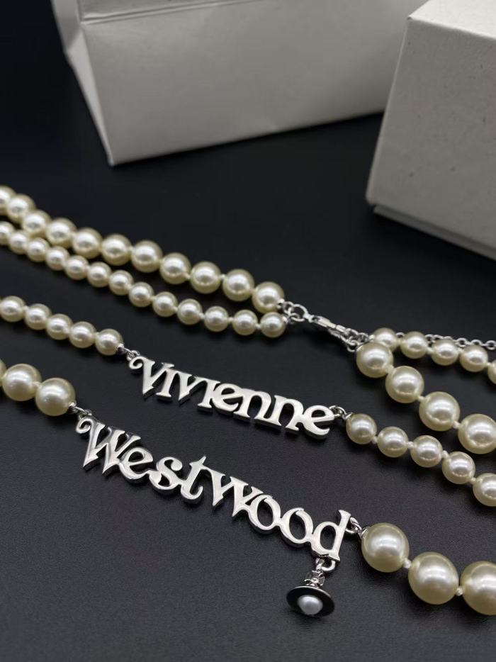 Double layered letter necklace