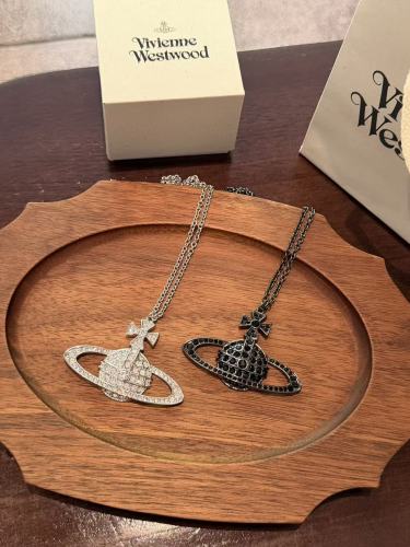 Large full diamond Saturn necklace