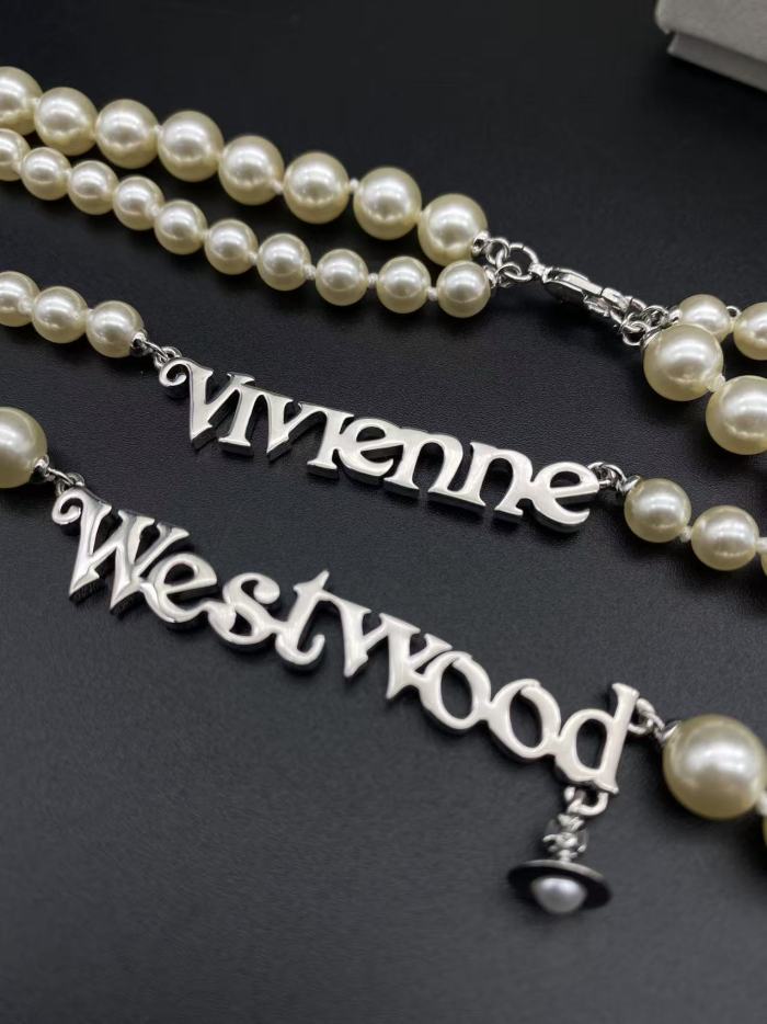 Double layered letter necklace