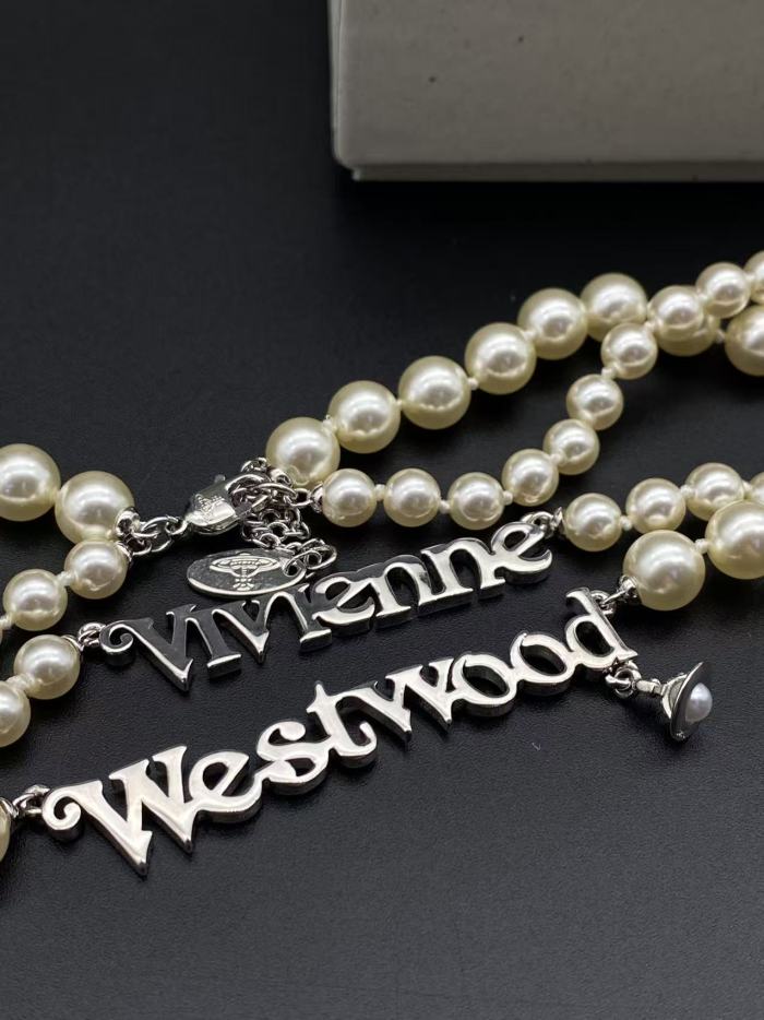 Double layered letter necklace
