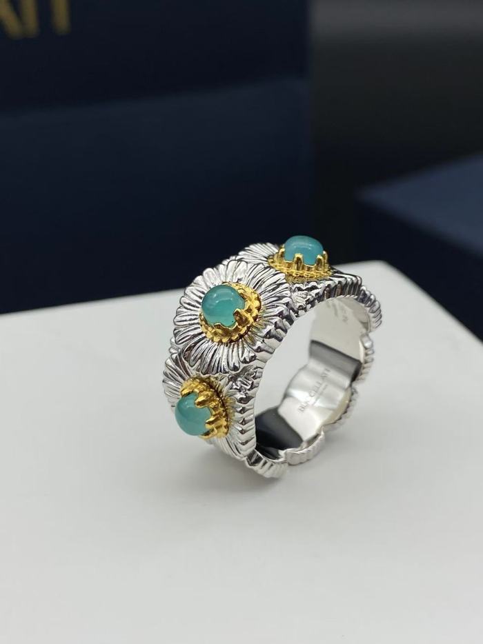 Daisy agate stone ring