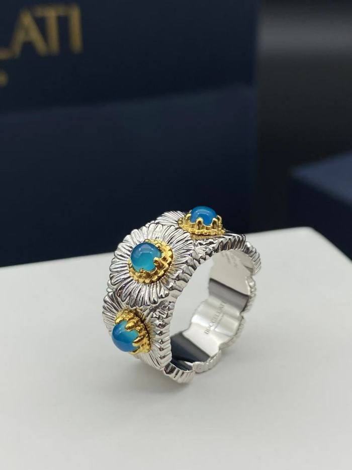 Daisy agate stone ring
