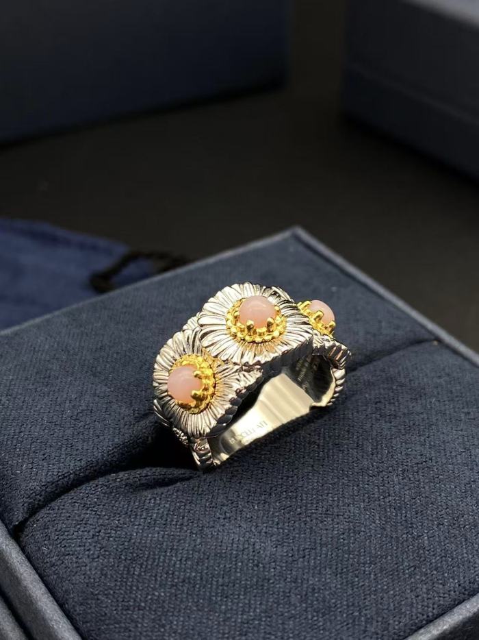 Daisy agate stone ring