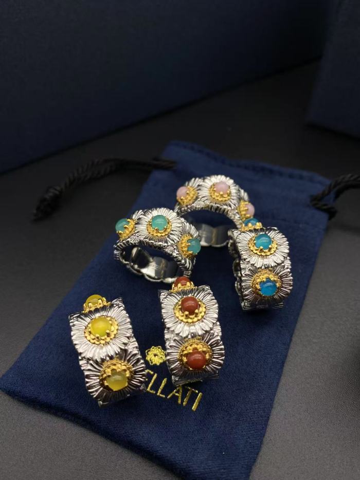 Daisy agate stone ring