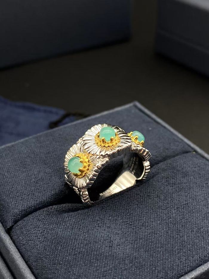 Daisy agate stone ring