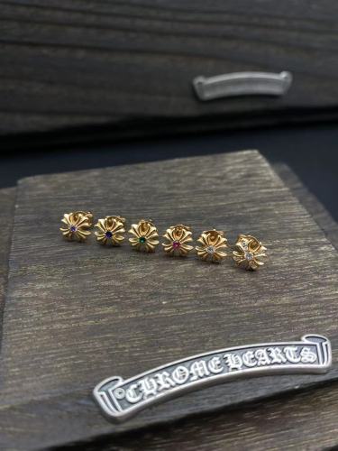 Gold plated colored diamond earrings