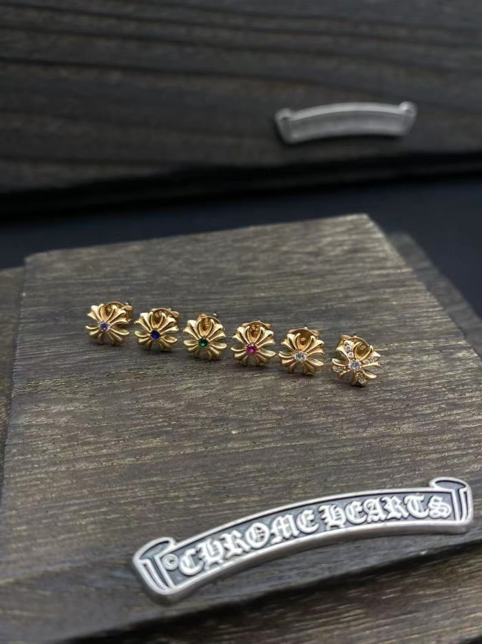 Gold plated colored diamond earrings