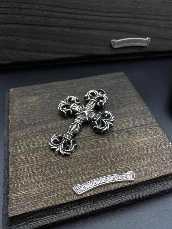 Large flame cross pendant