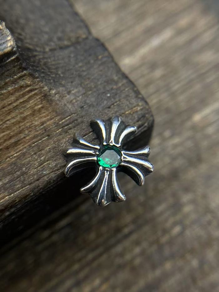 Colorful diamond cross earrings