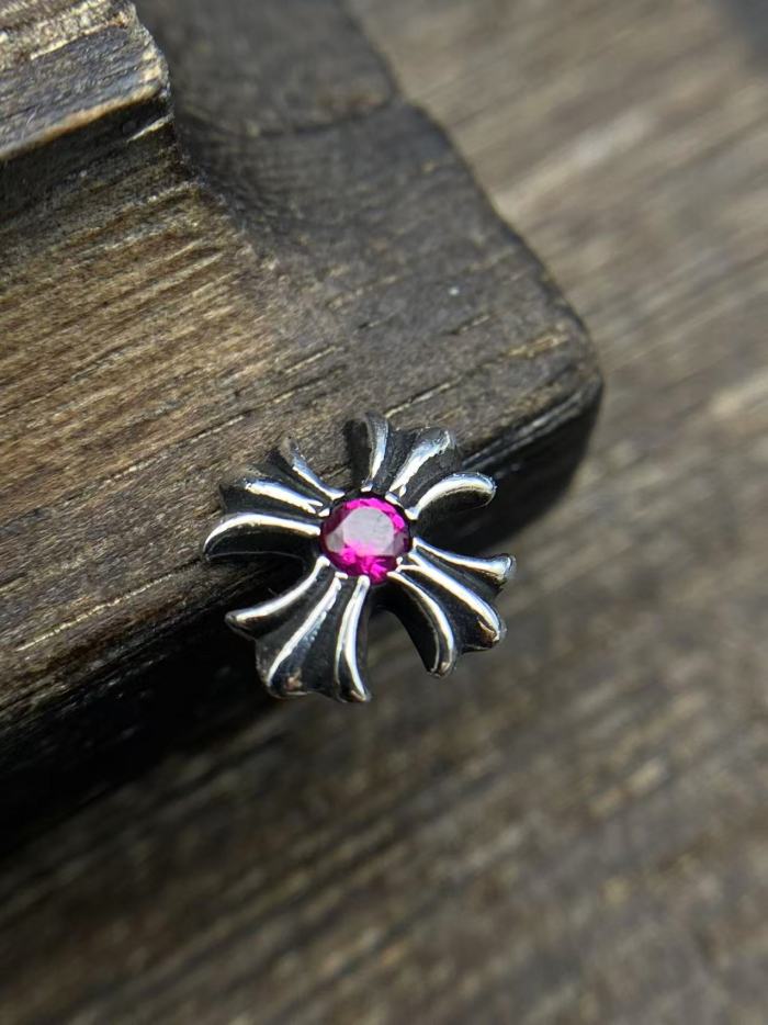 Colorful diamond cross earrings