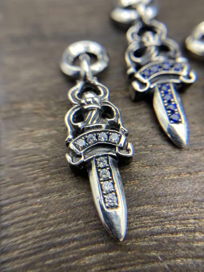 Diamond pendant with small sword