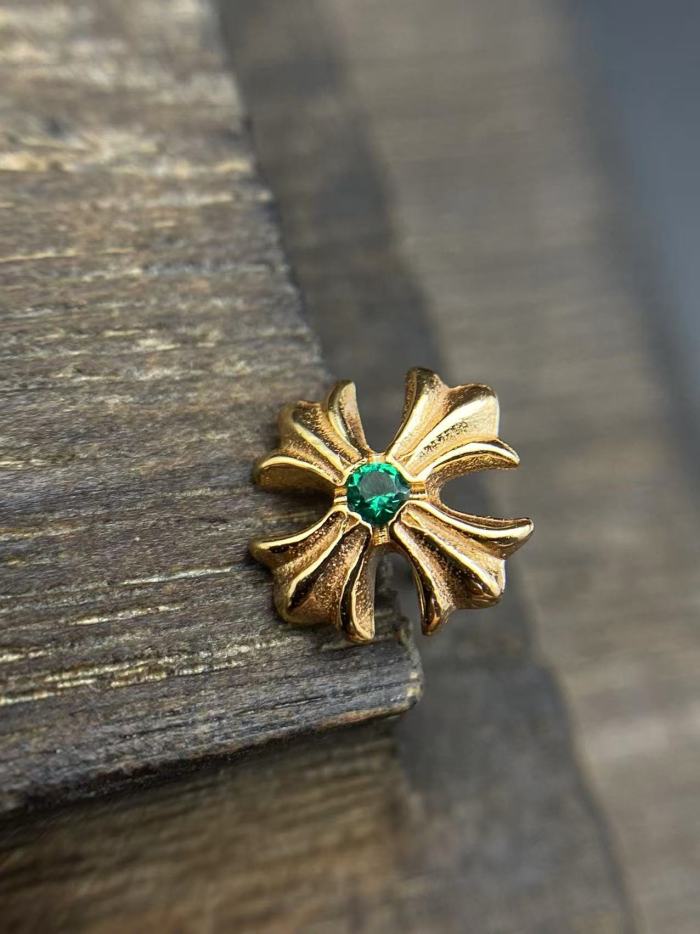 Gold plated colored diamond earrings