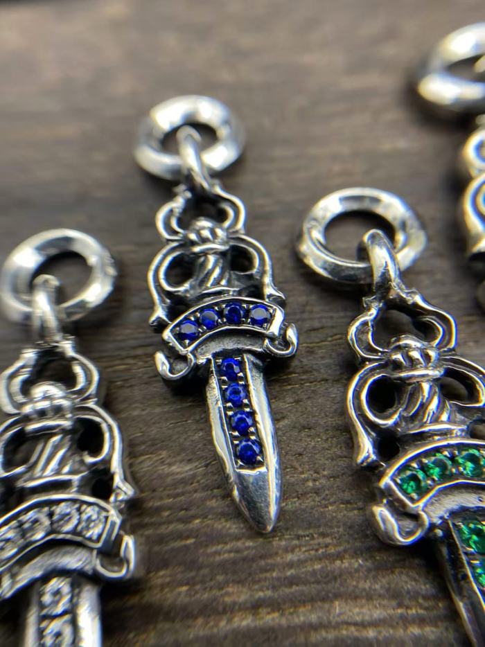 Diamond pendant with small sword