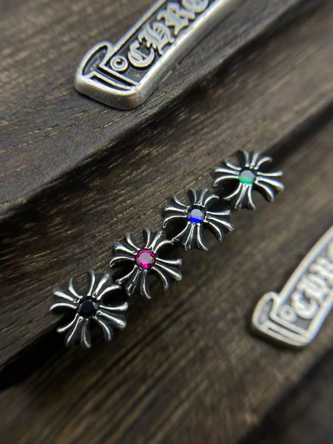 Colorful diamond cross earrings