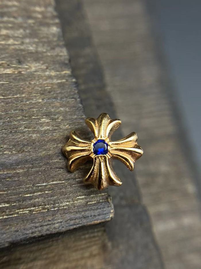 Gold plated colored diamond earrings