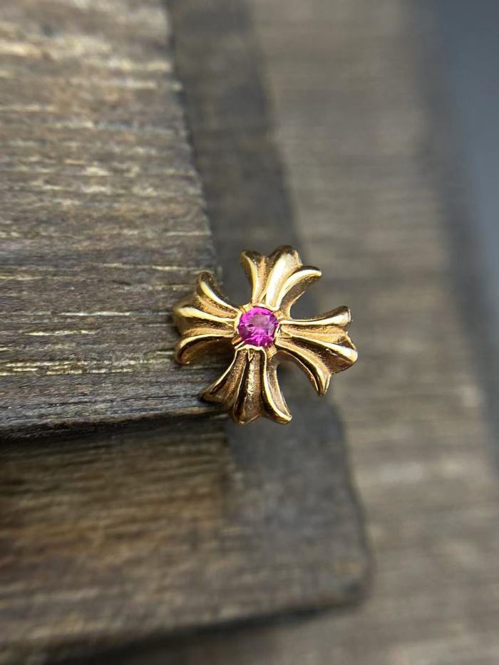 Gold plated colored diamond earrings