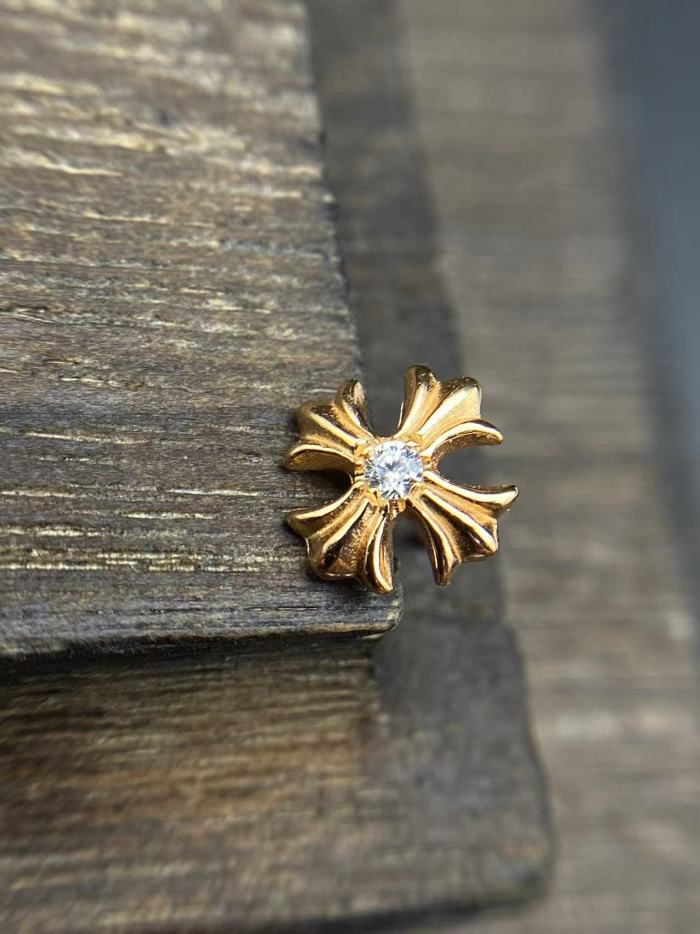 Gold plated colored diamond earrings