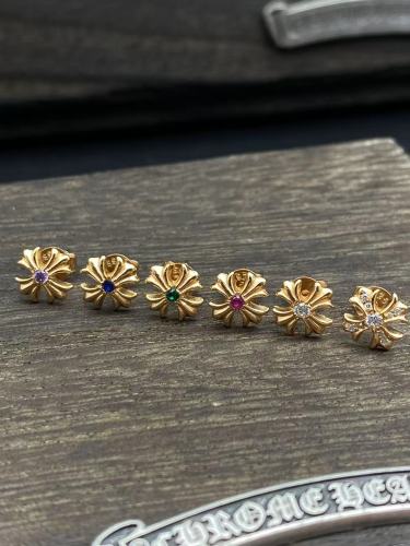 Gold plated colored diamond earrings