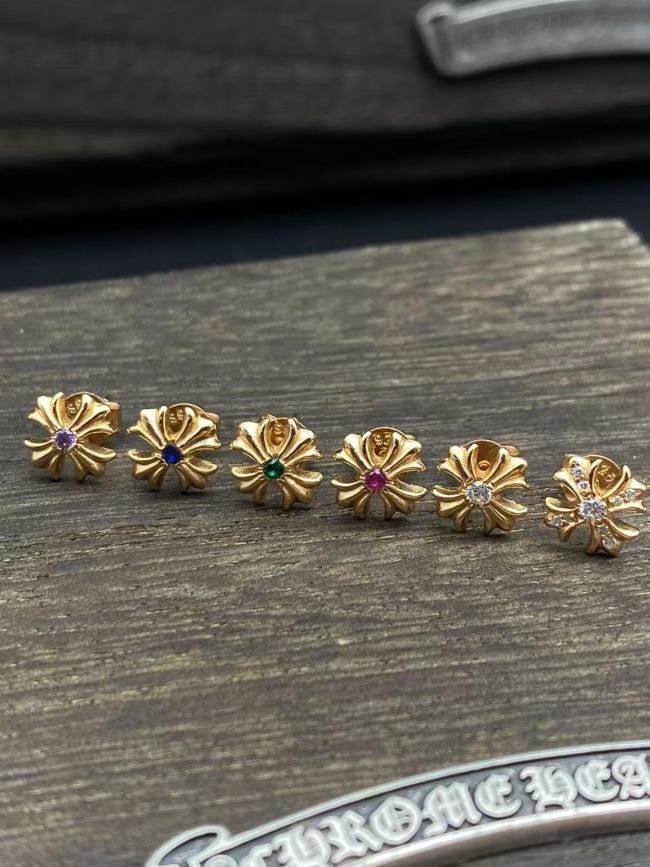 Gold plated colored diamond earrings